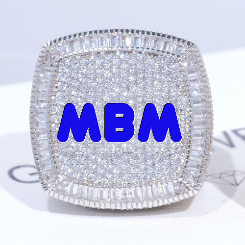 CUSTOM LETTER 3D ICED RING