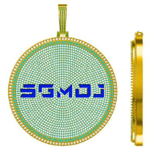 CUSTOM LETTER NECKLACE 3D BIG DISC