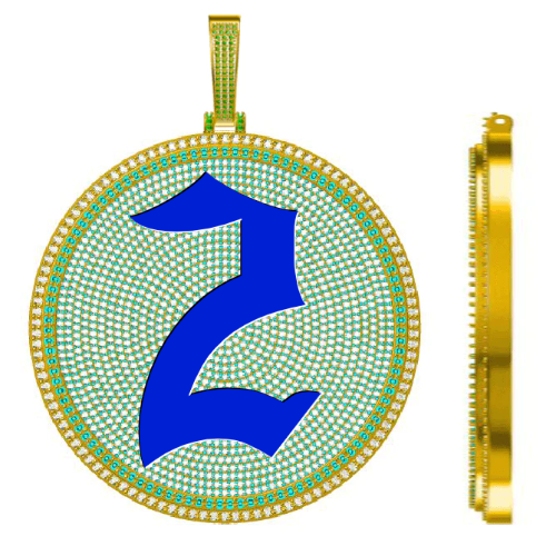 CUSTOM LETTER NECKLACE 3D BIG DISC