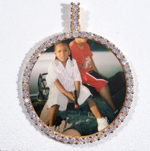 LARGE 3D CIRCLE CUSTOM PICTURE PENDANT