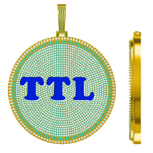 CUSTOM LETTER NECKLACE 3D BIG DISC