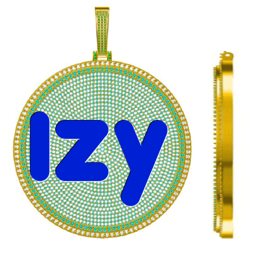 CUSTOM LETTER NECKLACE 3D BIG DISC
