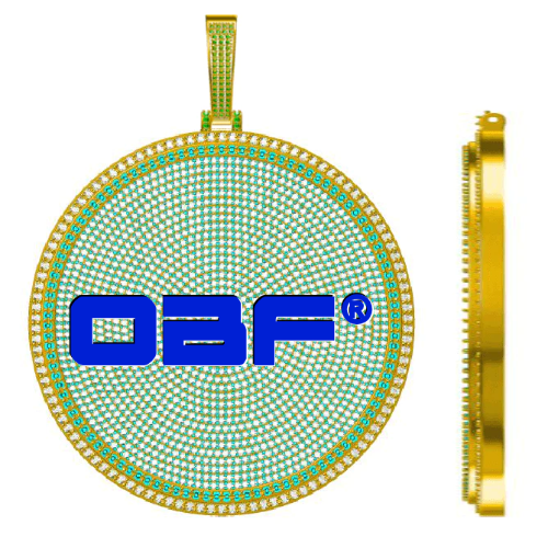 CUSTOM LETTER NECKLACE 3D BIG DISC