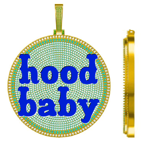 CUSTOM LETTER NECKLACE 3D BIG DISC