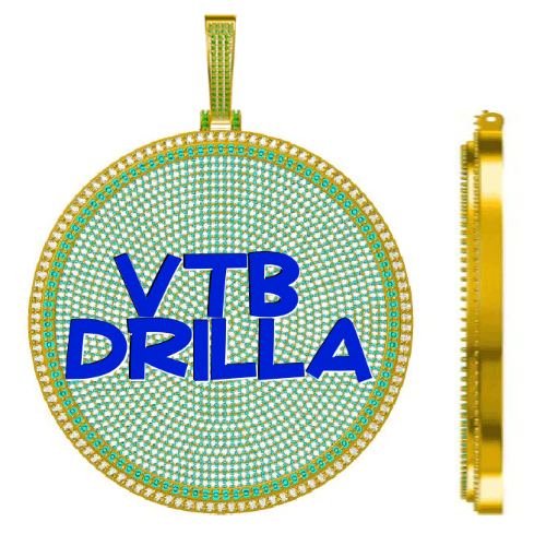CUSTOM LETTER NECKLACE 3D BIG DISC