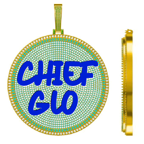CUSTOM LETTER NECKLACE 3D BIG DISC