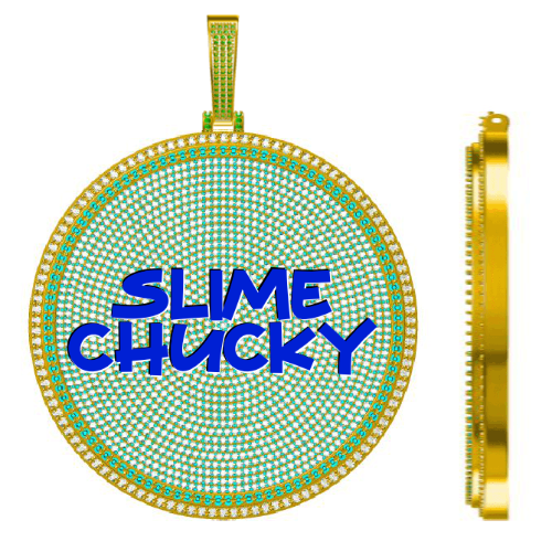 CUSTOM LETTER NECKLACE 3D BIG DISC