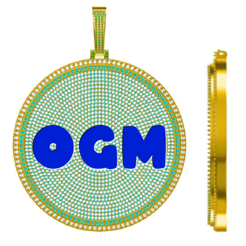 CUSTOM LETTER NECKLACE 3D BIG DISC