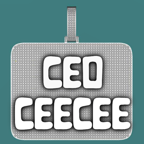 CUSTOM LETTER NECKLACE 3D BIG SQUARE
