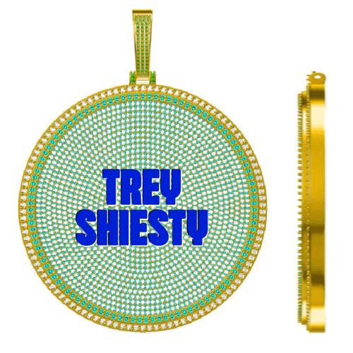 CUSTOM LETTER NECKLACE 3D BIG DISC