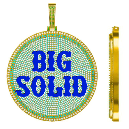 CUSTOM LETTER NECKLACE 3D BIG DISC