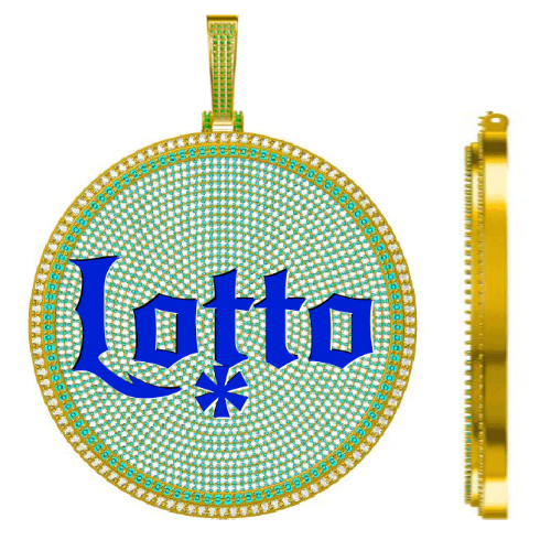 CUSTOM LETTER NECKLACE 3D BIG DISC