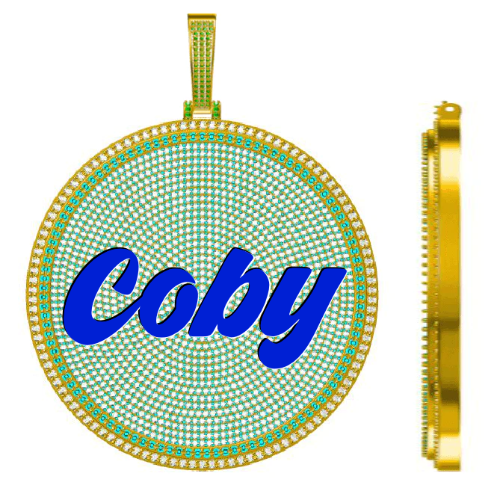 CUSTOM LETTER NECKLACE 3D BIG DISC