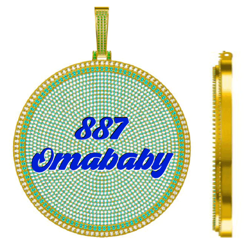 CUSTOM LETTER NECKLACE 3D BIG DISC