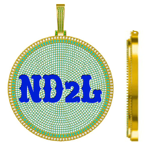CUSTOM LETTER NECKLACE 3D BIG DISC