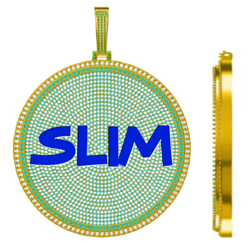 CUSTOM LETTER NECKLACE 3D BIG DISC