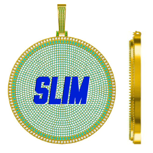CUSTOM LETTER NECKLACE 3D BIG DISC