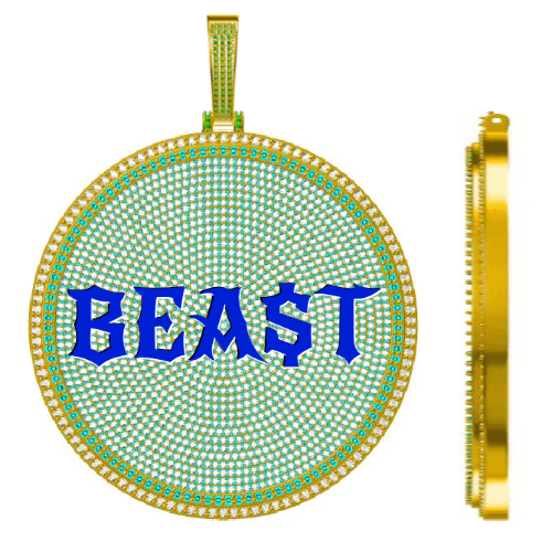 CUSTOM LETTER NECKLACE 3D BIG DISC