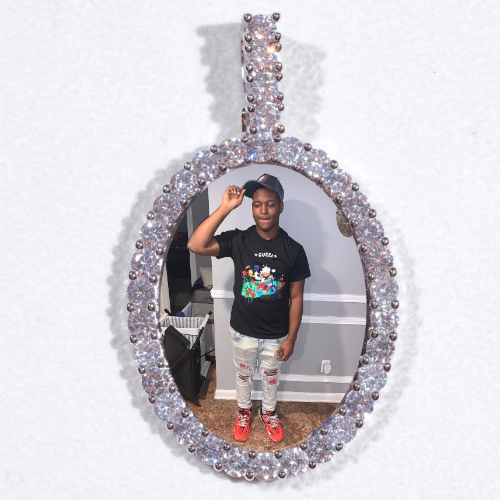Large 3D Oval Custom Picture Pendant