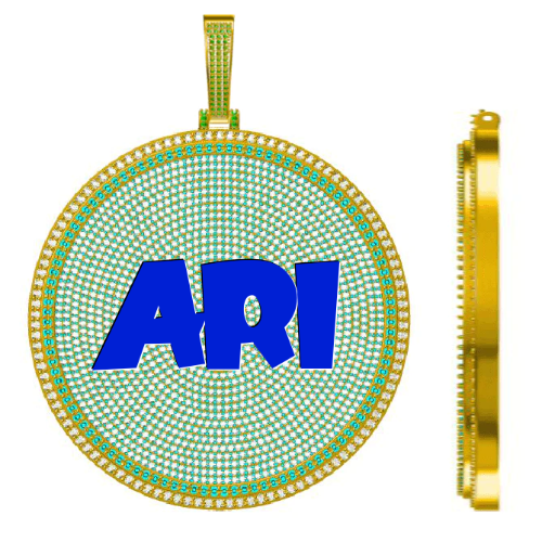 CUSTOM LETTER NECKLACE 3D BIG DISC