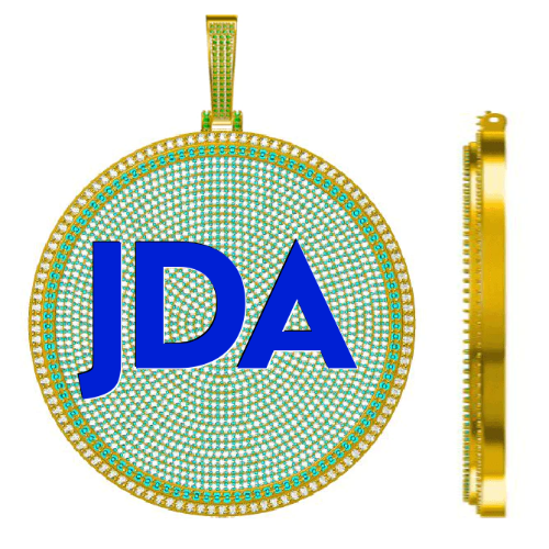 CUSTOM LETTER NECKLACE 3D BIG DISC
