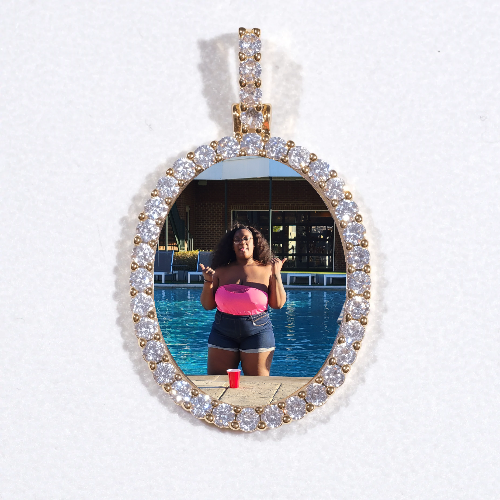 3D Oval Custom Picture Pendant