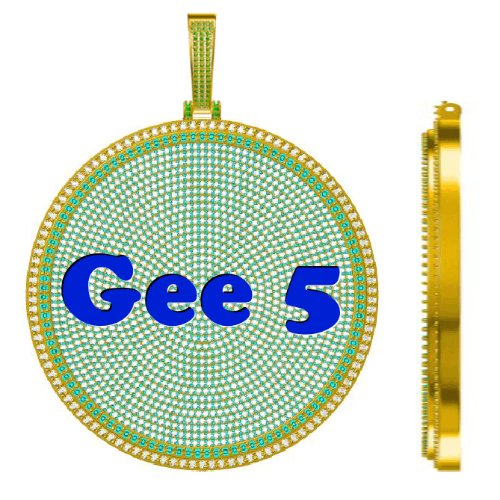 CUSTOM LETTER NECKLACE 3D BIG DISC