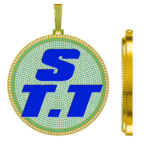CUSTOM LETTER NECKLACE 3D BIG DISC