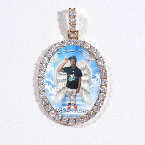 3D Oval Custom Picture Pendant