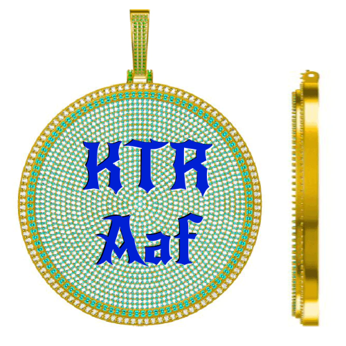 CUSTOM LETTER NECKLACE 3D BIG DISC