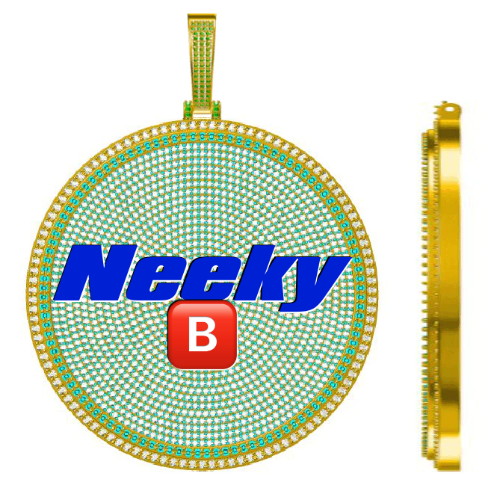 CUSTOM LETTER NECKLACE 3D BIG DISC
