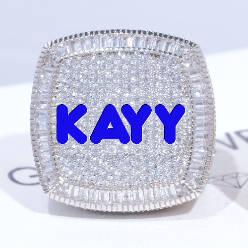 CUSTOM LETTER 3D ICED RING