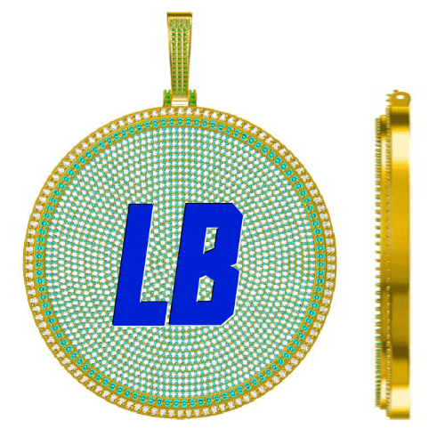 CUSTOM LETTER NECKLACE 3D BIG DISC
