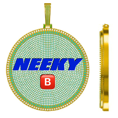 CUSTOM LETTER NECKLACE 3D BIG DISC