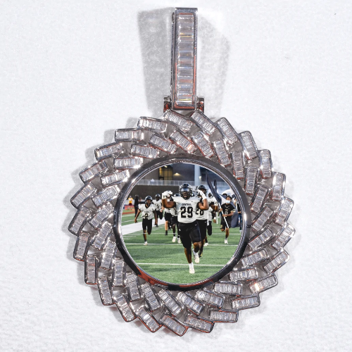 Large 3D Baguette Custom Picture Pendant