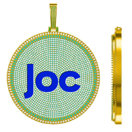 CUSTOM LETTER NECKLACE 3D BIG DISC