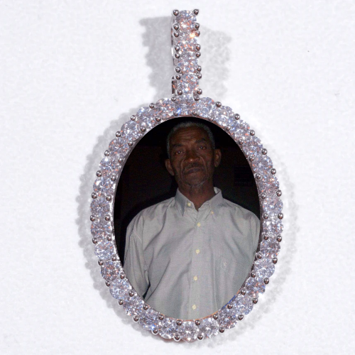 Large 3D Oval Custom Picture Pendant