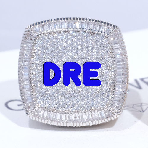 CUSTOM LETTER 3D ICED RING