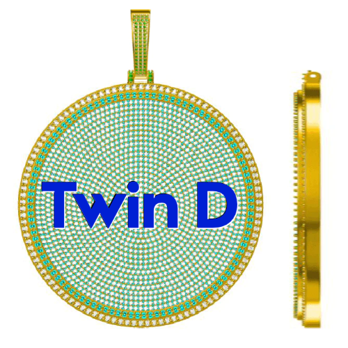 CUSTOM LETTER NECKLACE 3D BIG DISC