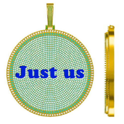 CUSTOM LETTER NECKLACE 3D BIG DISC