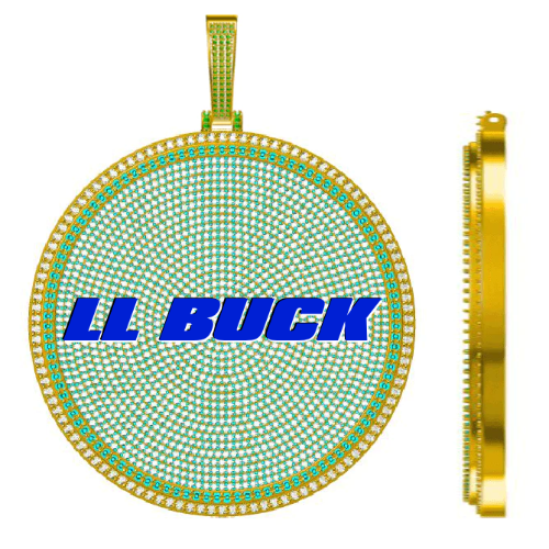 CUSTOM LETTER NECKLACE 3D BIG DISC