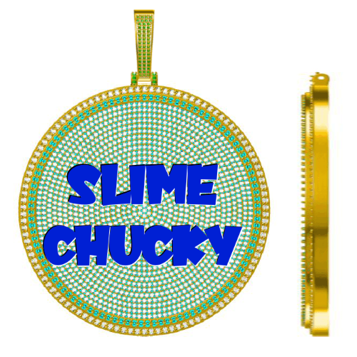 CUSTOM LETTER NECKLACE 3D BIG DISC