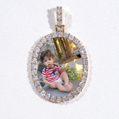 3D Oval Custom Picture Pendant