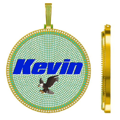 CUSTOM LETTER NECKLACE 3D BIG DISC