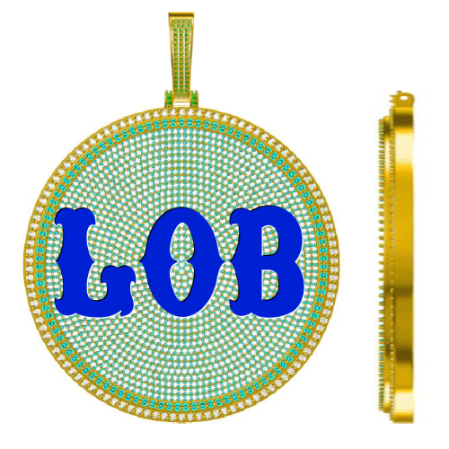 CUSTOM LETTER NECKLACE 3D BIG DISC