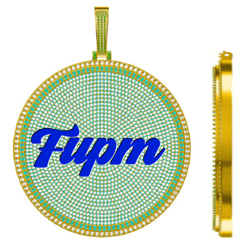 CUSTOM LETTER NECKLACE 3D BIG DISC