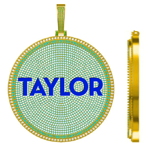 CUSTOM LETTER NECKLACE 3D BIG DISC