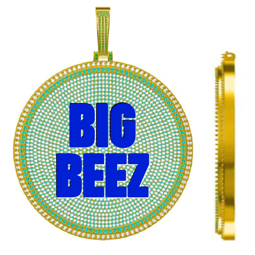 CUSTOM LETTER NECKLACE 3D BIG DISC