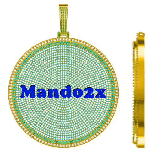 CUSTOM LETTER NECKLACE 3D BIG DISC
