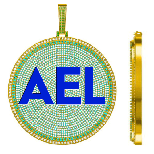 CUSTOM LETTER NECKLACE 3D BIG DISC